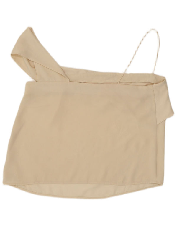 Zara Womens Crop One Ombro Top UK 14 Grande Off White