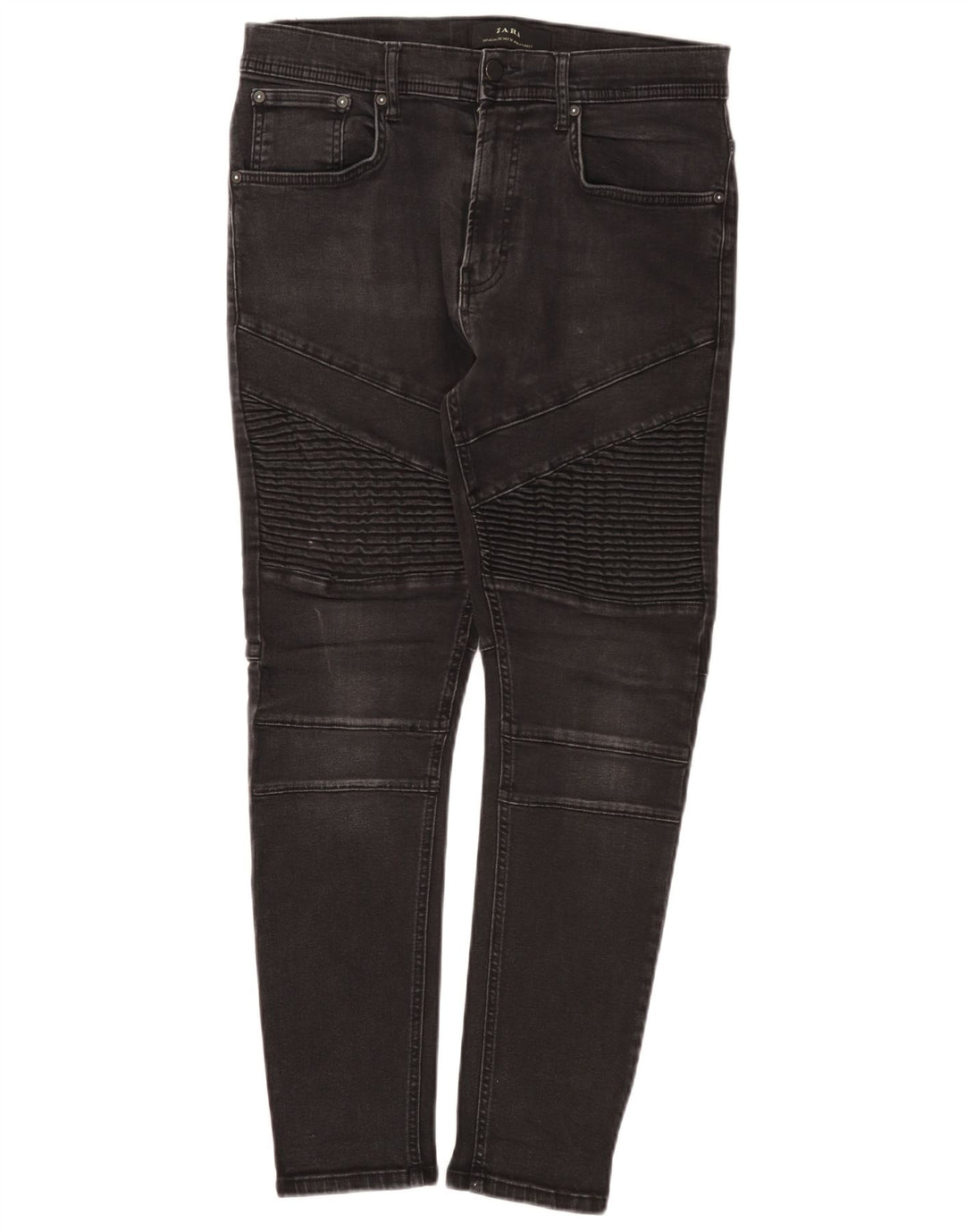 Zara Mens Slim Jeans EU 42 Grande W32 L27 Algodão Preto