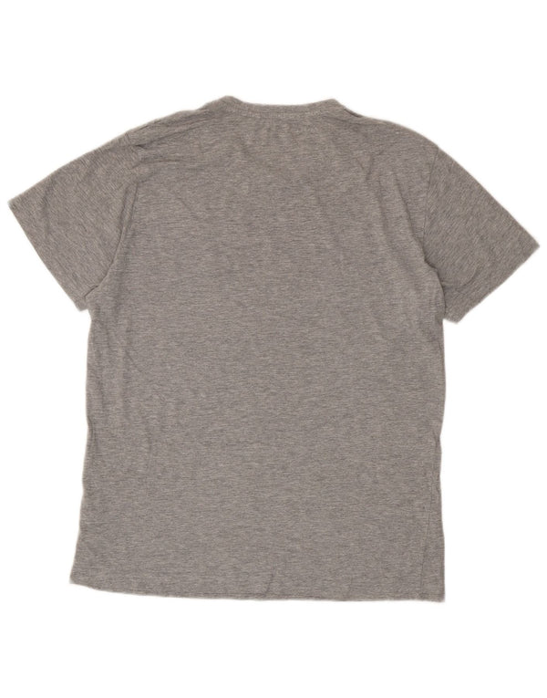 Camiseta gráfica masculina Penguin Top grande algodão manchado cinza