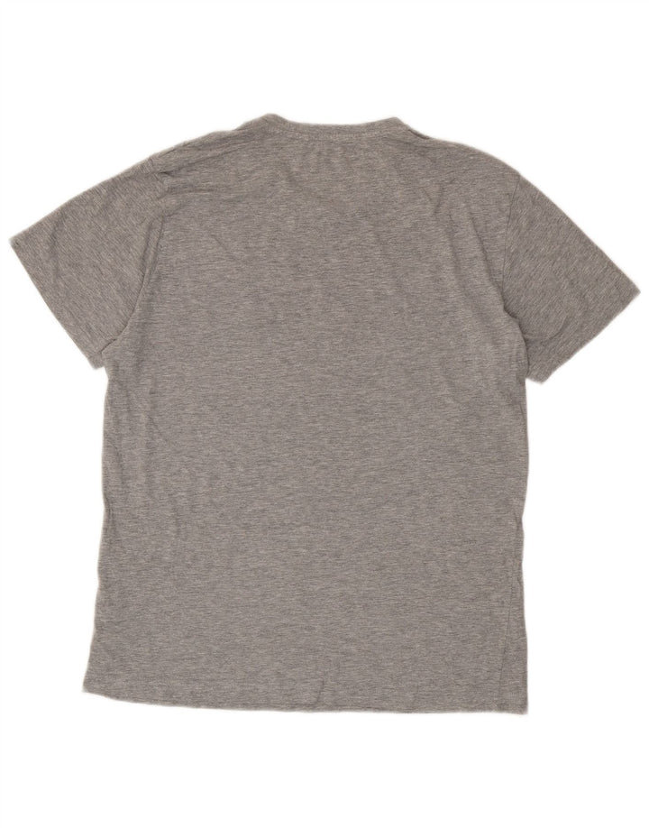 Camiseta gráfica masculina Penguin Top grande algodão manchado cinza