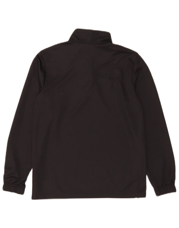Adidas Menino Climalite Zip Neck Top Manga Comprida 11-12 Anos Preto Poliéster