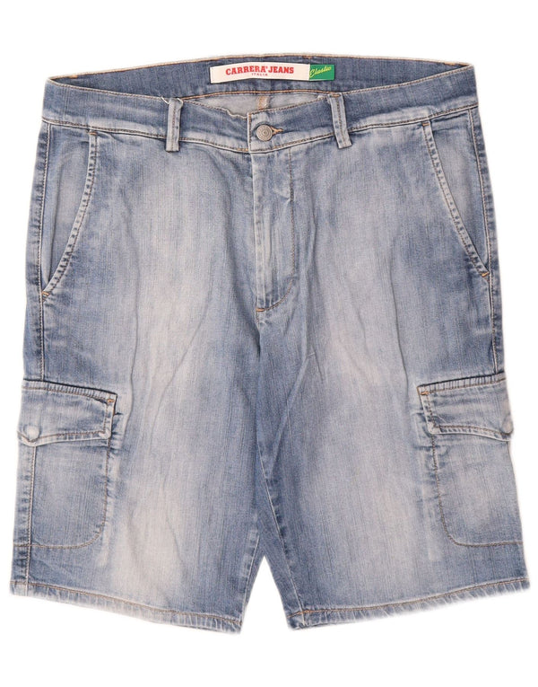 Shorts jeans cargo masculino CARRERA W34 grande algodão azul