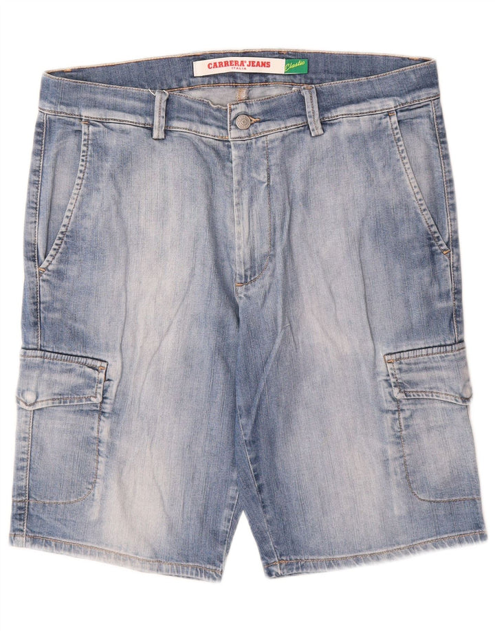 Shorts jeans cargo masculino CARRERA W34 grande algodão azul