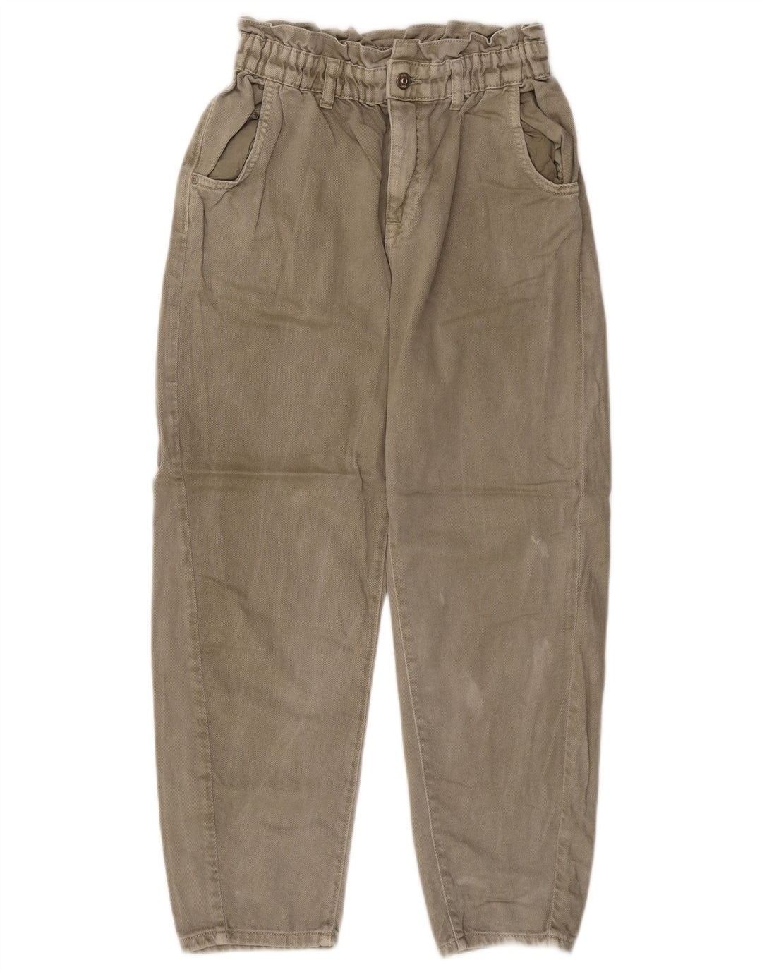 Zara Jeans Cônicos Femininos EU 38 Pequeno W28 L25 Bege