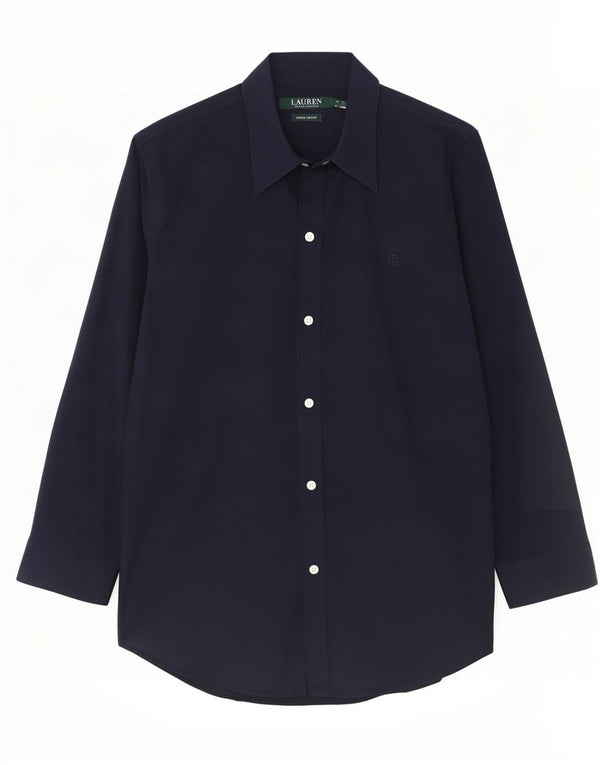 Camisa feminina Ralph Lauren Reino Unido 14 algodão azul marinho médio