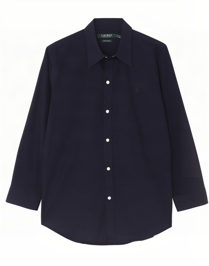 Camisa feminina Ralph Lauren Reino Unido 14 algodão azul marinho médio