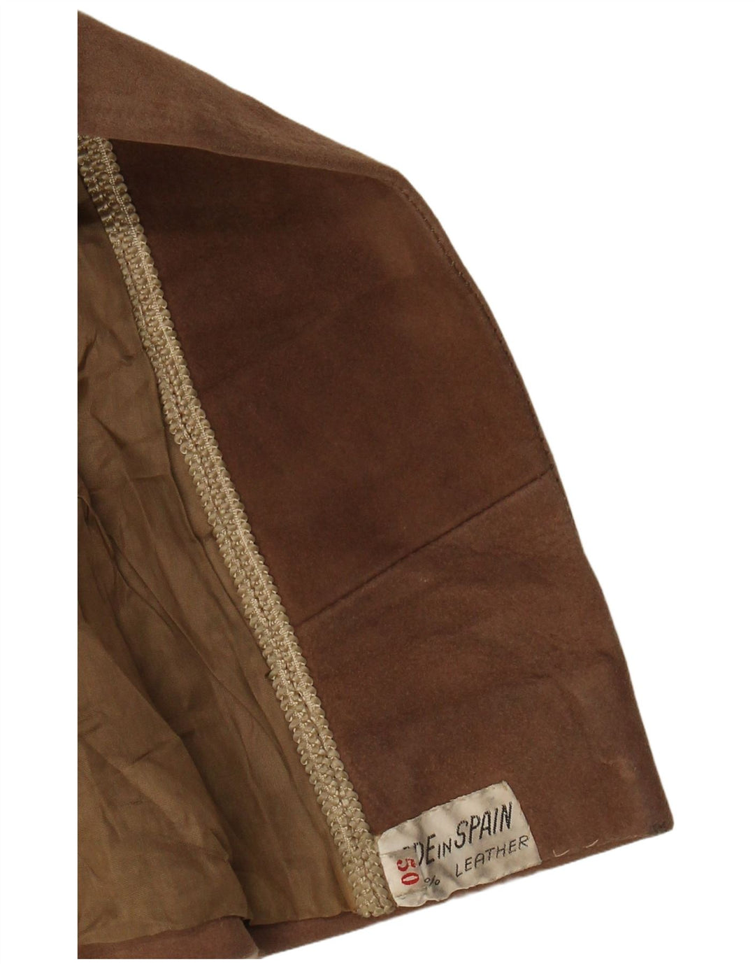 Casaco feminino VINTAGE de camurça com peito duplo UE 50 3XL couro marrom