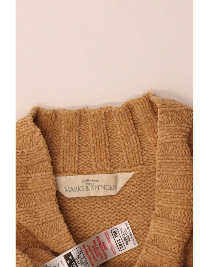 Suéter feminino Marks & Spencer St. Michael com decote em V Reino Unido 16 grande dourado