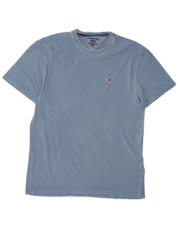 Camiseta masculina TOMMY HILFIGER de algodão azul médio