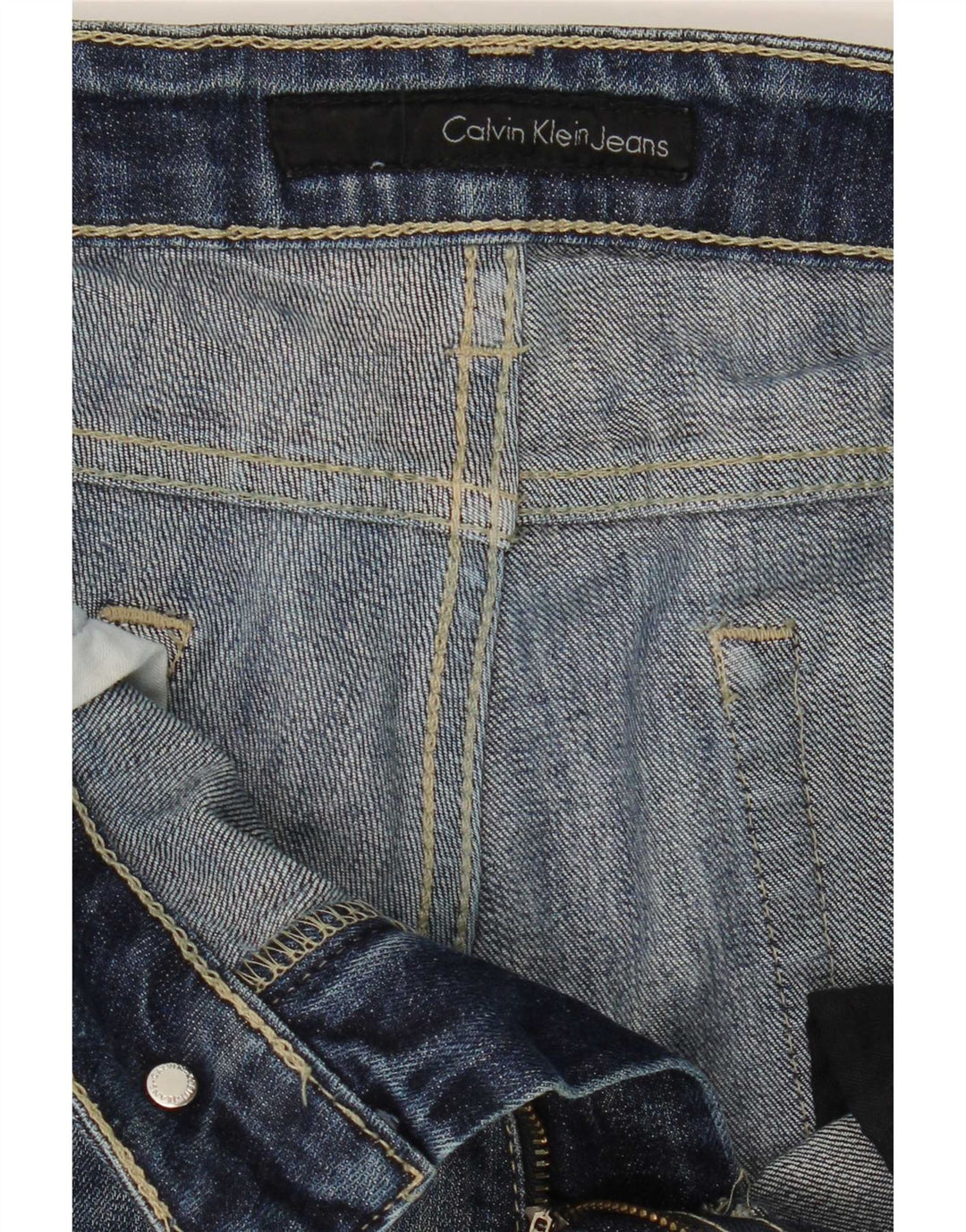 Calça jeans reta masculina Calvin Klein W34 L31 azul marinho