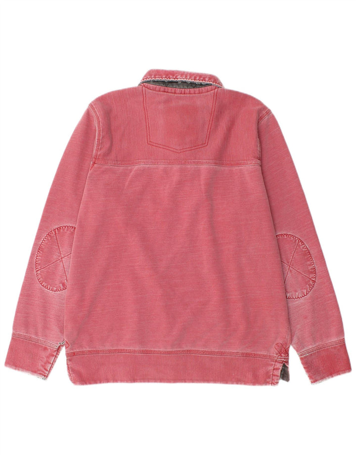 Fat Face Mens Polo Neck Moletom Jumper Médio Algodão Vermelho