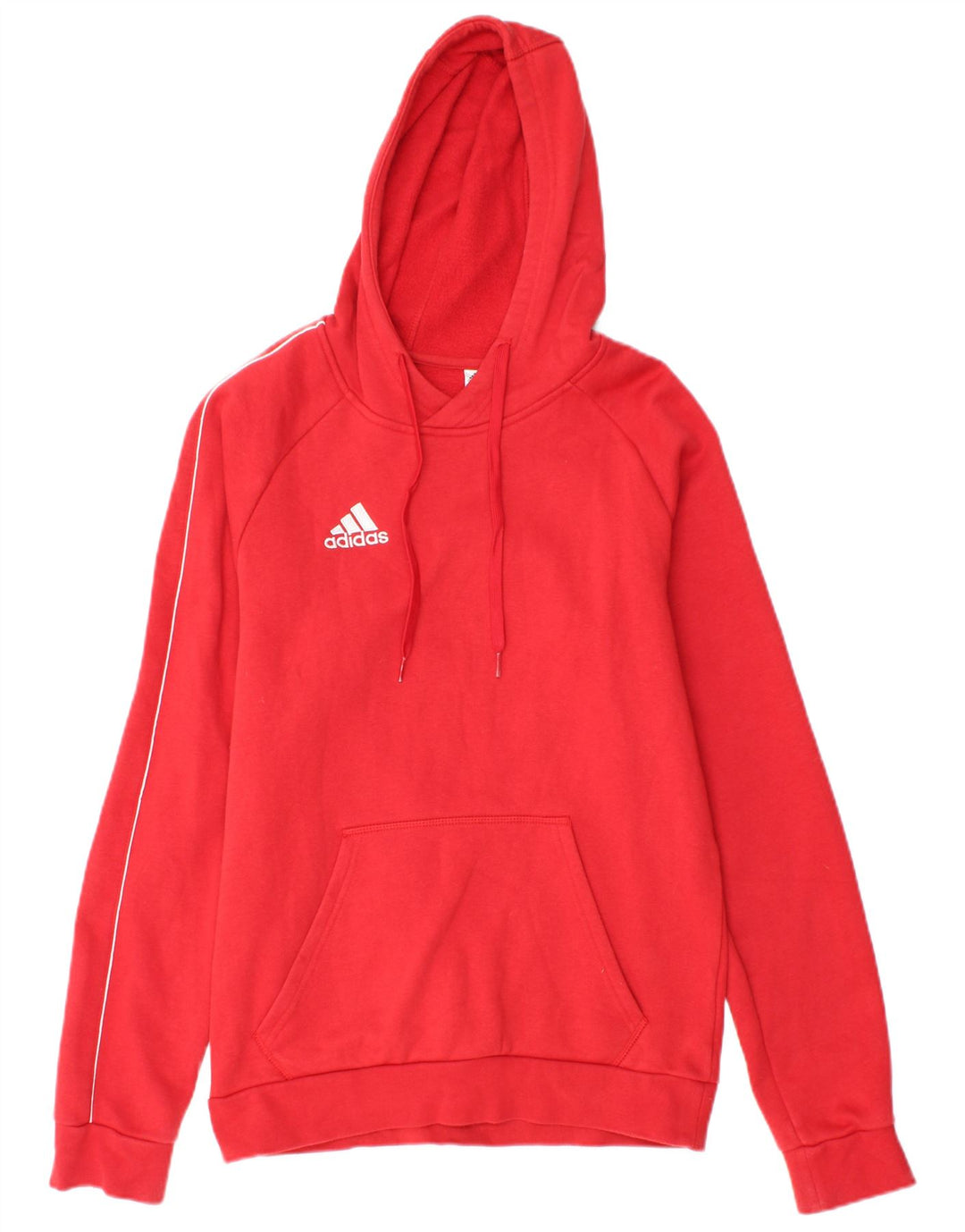 ADIDAS Mens Hoodie Jumper Pequeno Algodão Vermelho