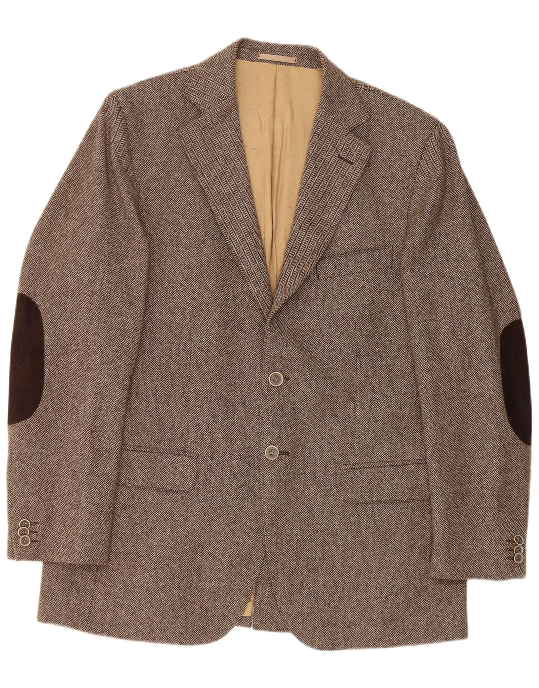 Jaqueta blazer masculina Massimo Dutti com 2 botões UE 52 grande espinha de peixe marrom
