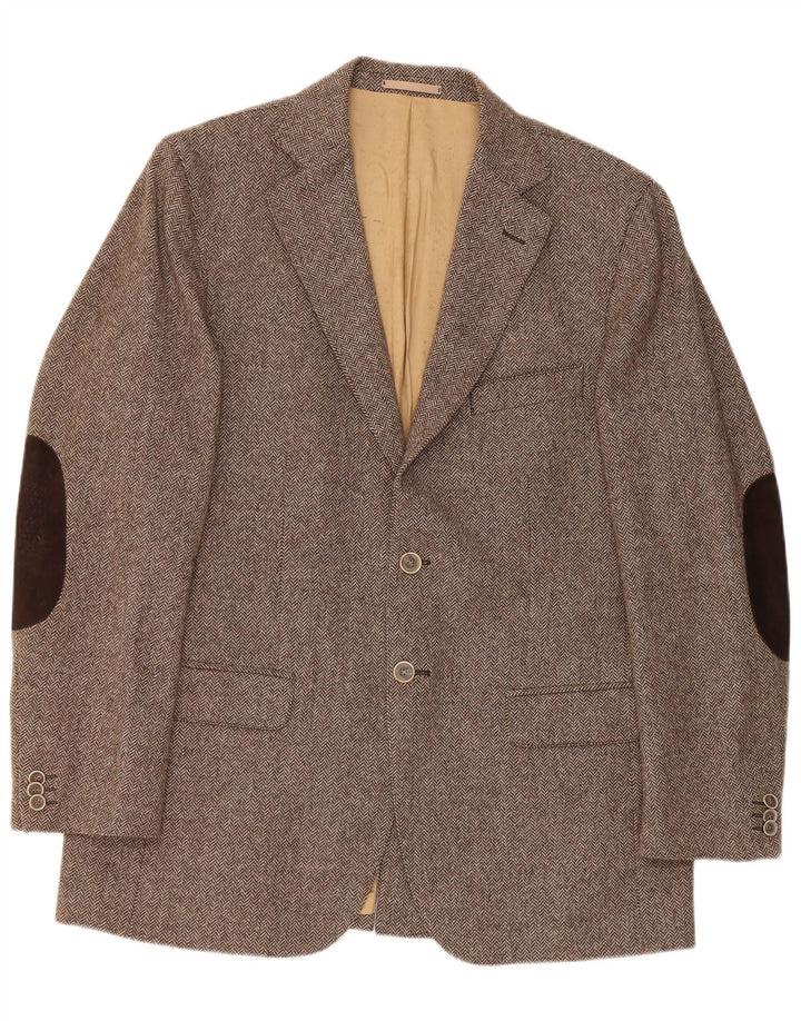 Jaqueta blazer masculina Massimo Dutti com 2 botões UE 52 grande espinha de peixe marrom