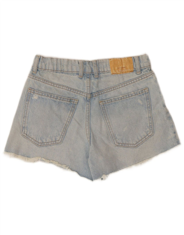 ZARA Shorts jeans desgastados para meninas 13-14 anos W28 algodão azul