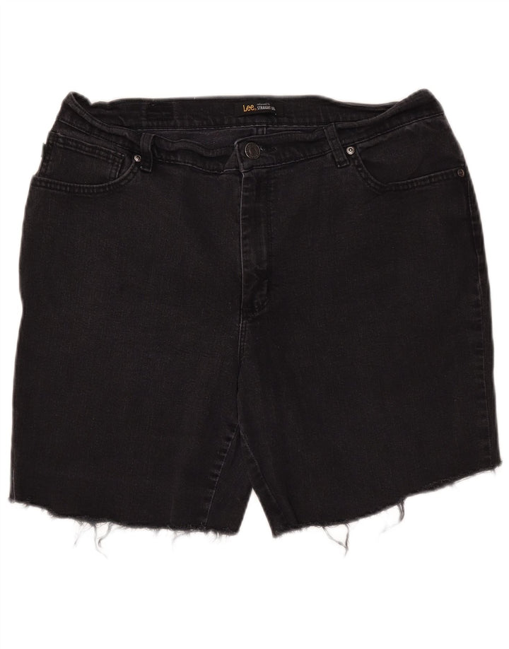LEE Shorts jeans feminino com ajuste relaxado W34 grande preto