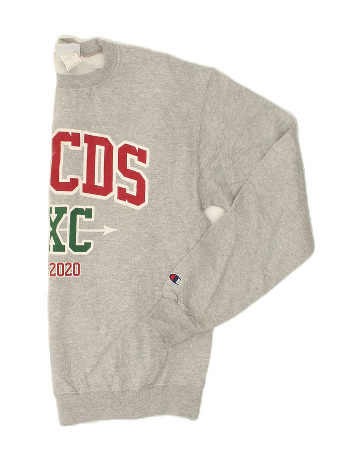 CHAMPION Mens Graphic Sweatshirt Jumper Medium Grey Cotton Vintage Champion and Second-Hand Champion from Messina Hembry 