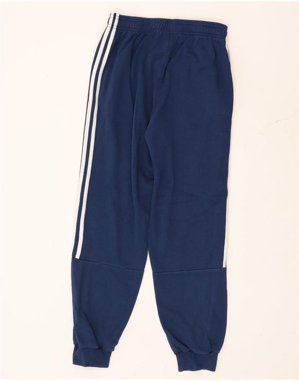 Adidas meninos calças de treino joggers 13-14 anos azul marinho algodão
