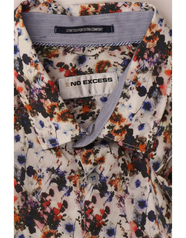 Camisa masculina VINTAGE grande floral multicolorida