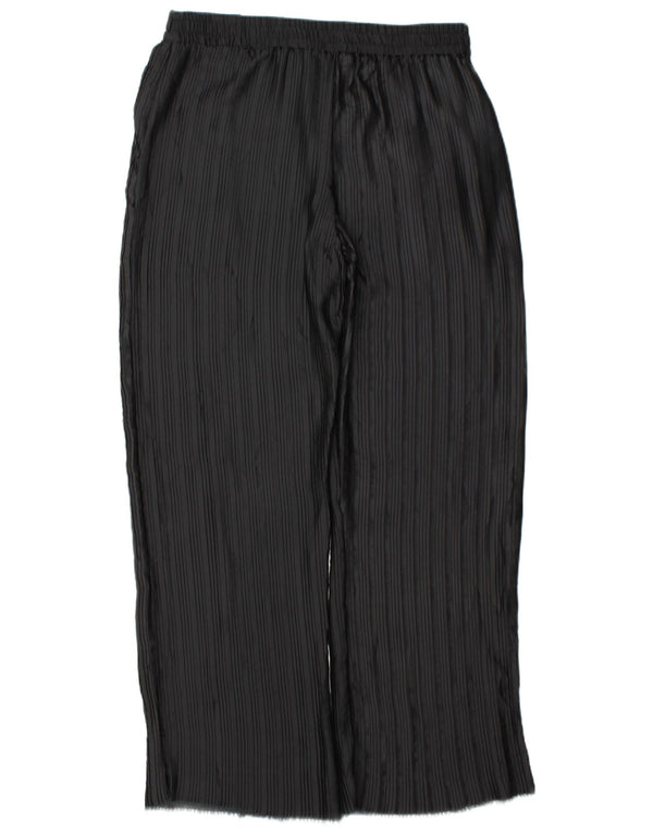 Zara Calça feminina casual folgada grande W30 L31 poliéster preto