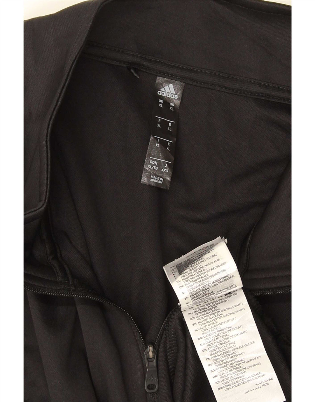 Adidas Mens Zip Neck Top Manga Longa XL Preto Poliéster
