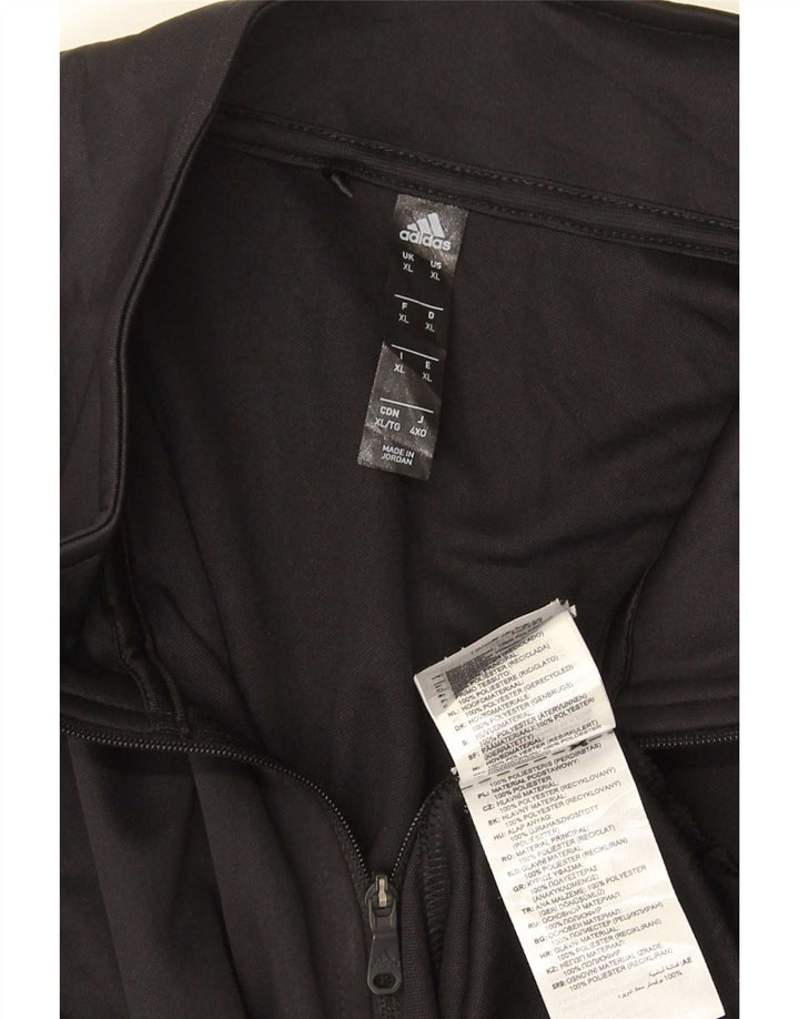 Adidas Mens Zip Neck Top Manga Longa XL Preto Poliéster