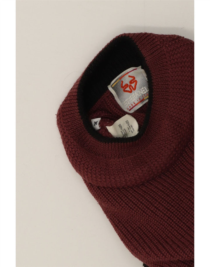 Suéter masculino Stefanel com gola tartaruga, bloco colorido médio multicolorido
