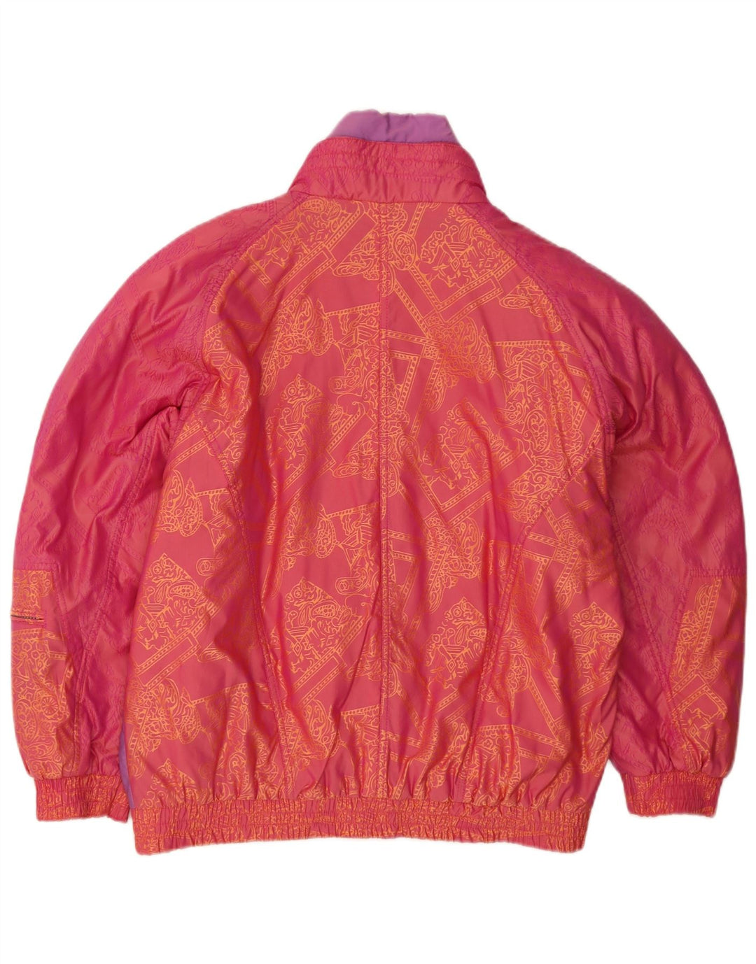 Jaqueta acolchoada feminina vintage IT 42 médio rosa colorblock nylon