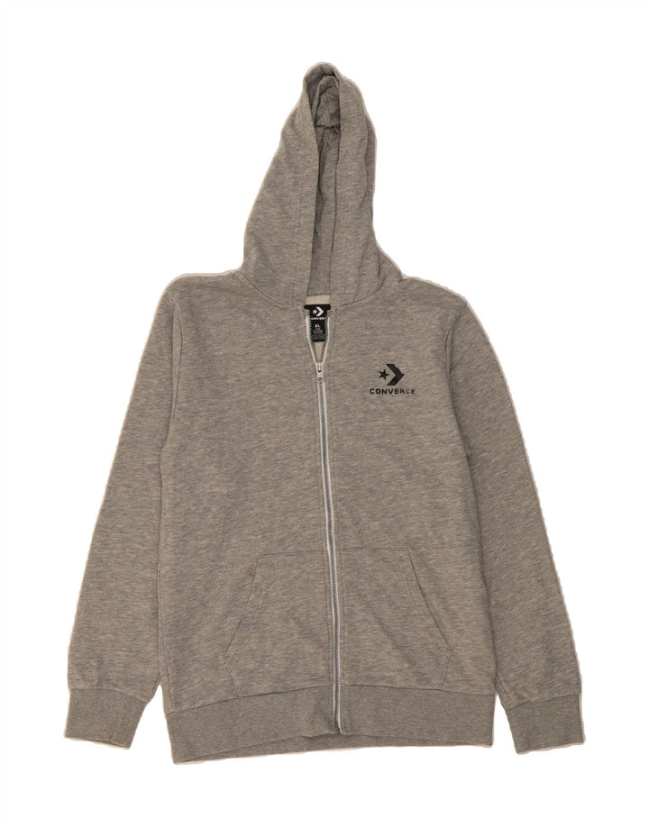 CONVERSE Boys Zip Hoodie Sweater 13-14 Years XL Grey Cotton Vintage Converse and Second-Hand Converse from Messina Hembry 