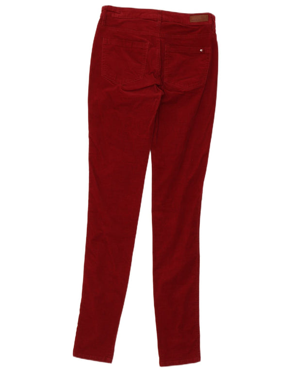 Calça feminina skinny de veludo Tommy Hilfiger EUA 2 XS W26 L30 Borgonha
