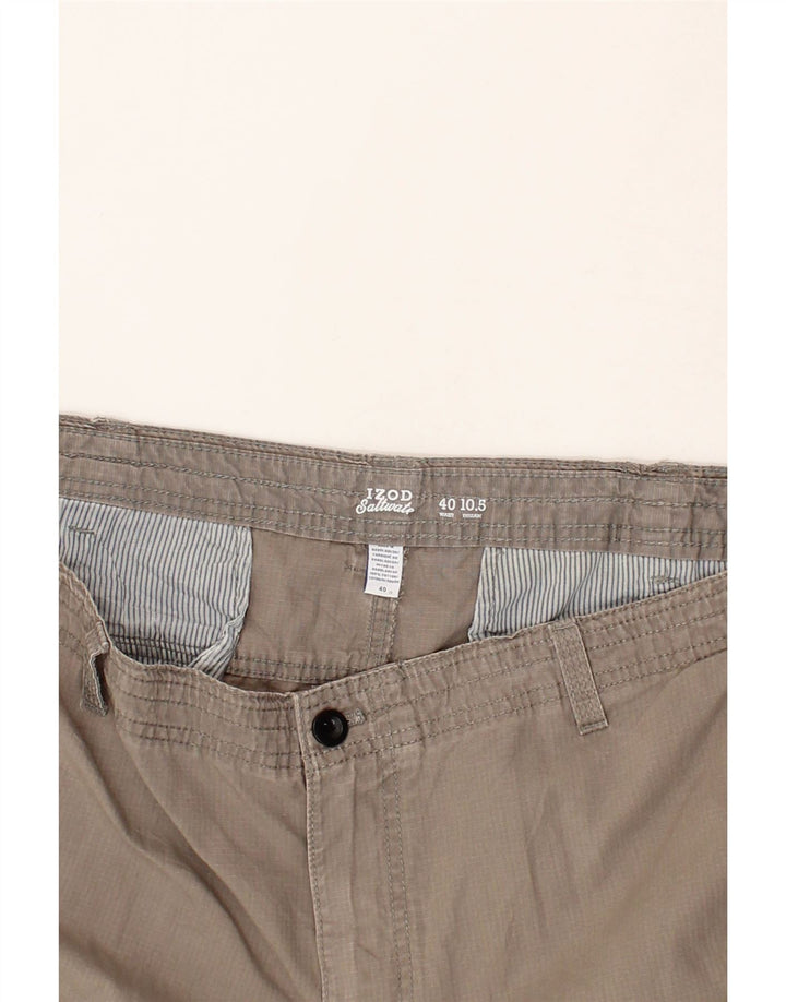 IZOD Mens Salt Water Cargo Shorts W40 XL Grey Cotton Vintage Izod and Second-Hand Izod from Messina Hembry 