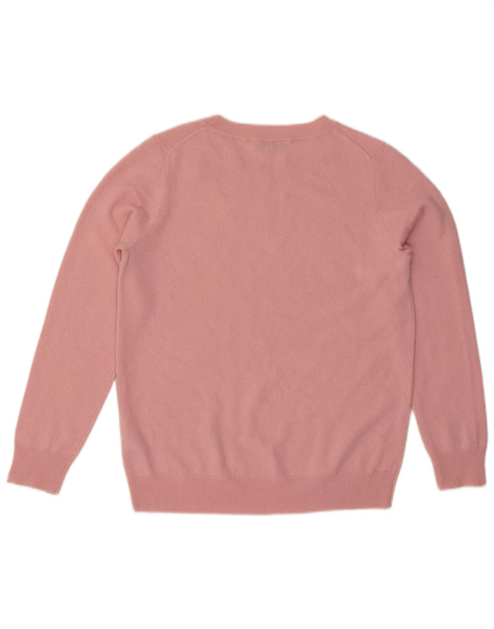 Suéter feminino Hobbs com estampa abstrata e gola canoa Reino Unido 14 rosa médio