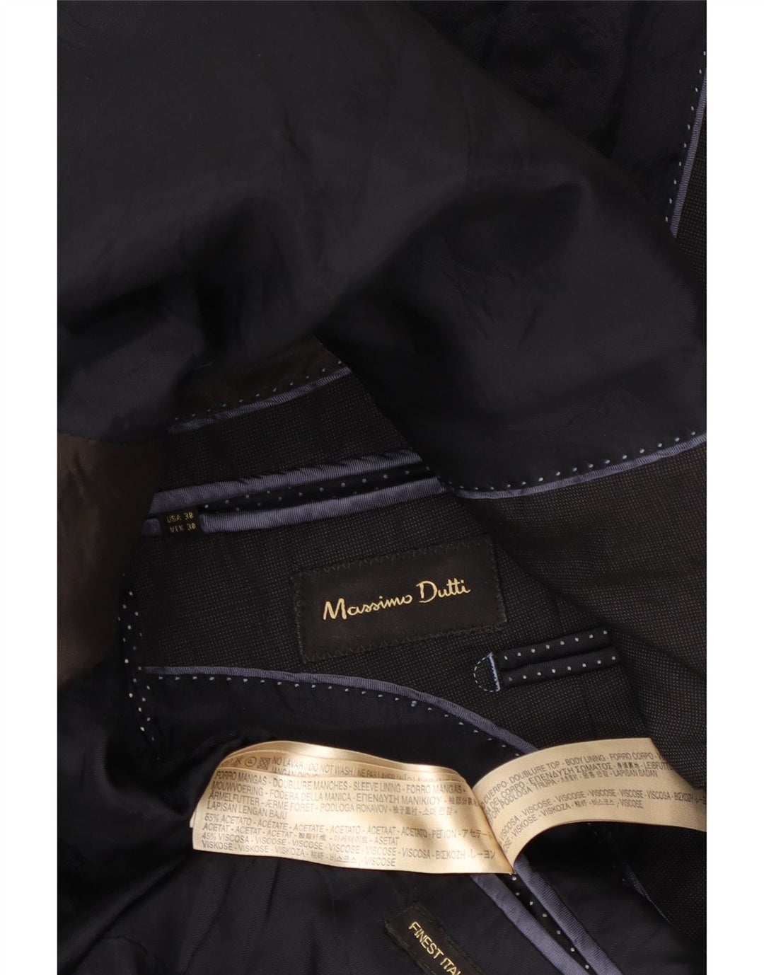 Jaqueta Blazer Masculina Massimo Dutti com 2 Botões EU 48 Acetato Cinza Médio