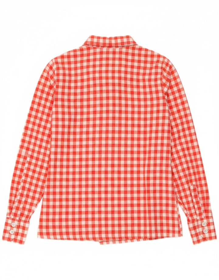 Camisa feminina SCALA UK 10 pequena algodão guingão vermelho