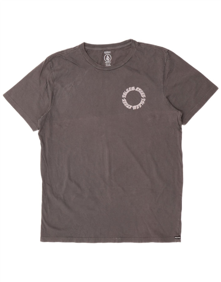Camiseta masculina Volcom Modern Fit Graphic grande algodão cinza