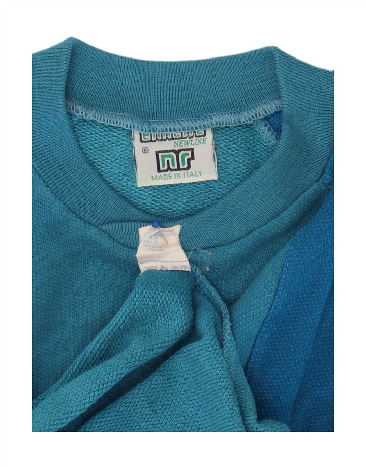 Ennerre moletom masculino jumper grande azul colorblock algodão