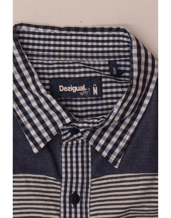 Camisa feminina DESIGUAL UK 14 Médio Azul Gingham