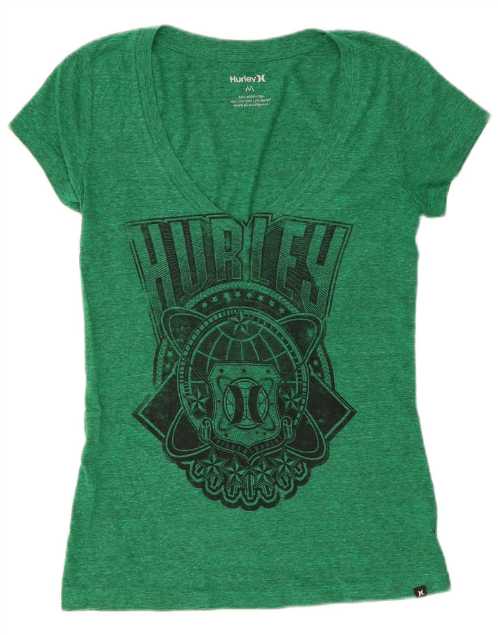 Camiseta feminina gráfica Hurley UK 12 poliéster verde médio