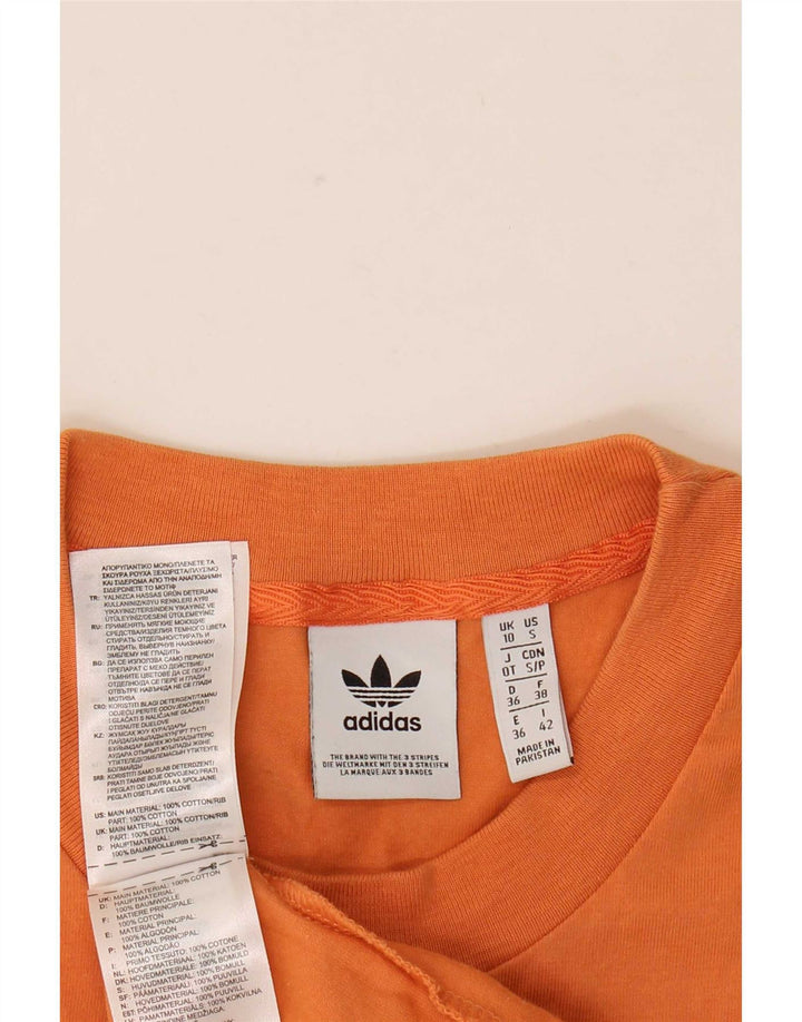 Adidas Womens Vest Top UK 10 Pequeno Laranja Algodão