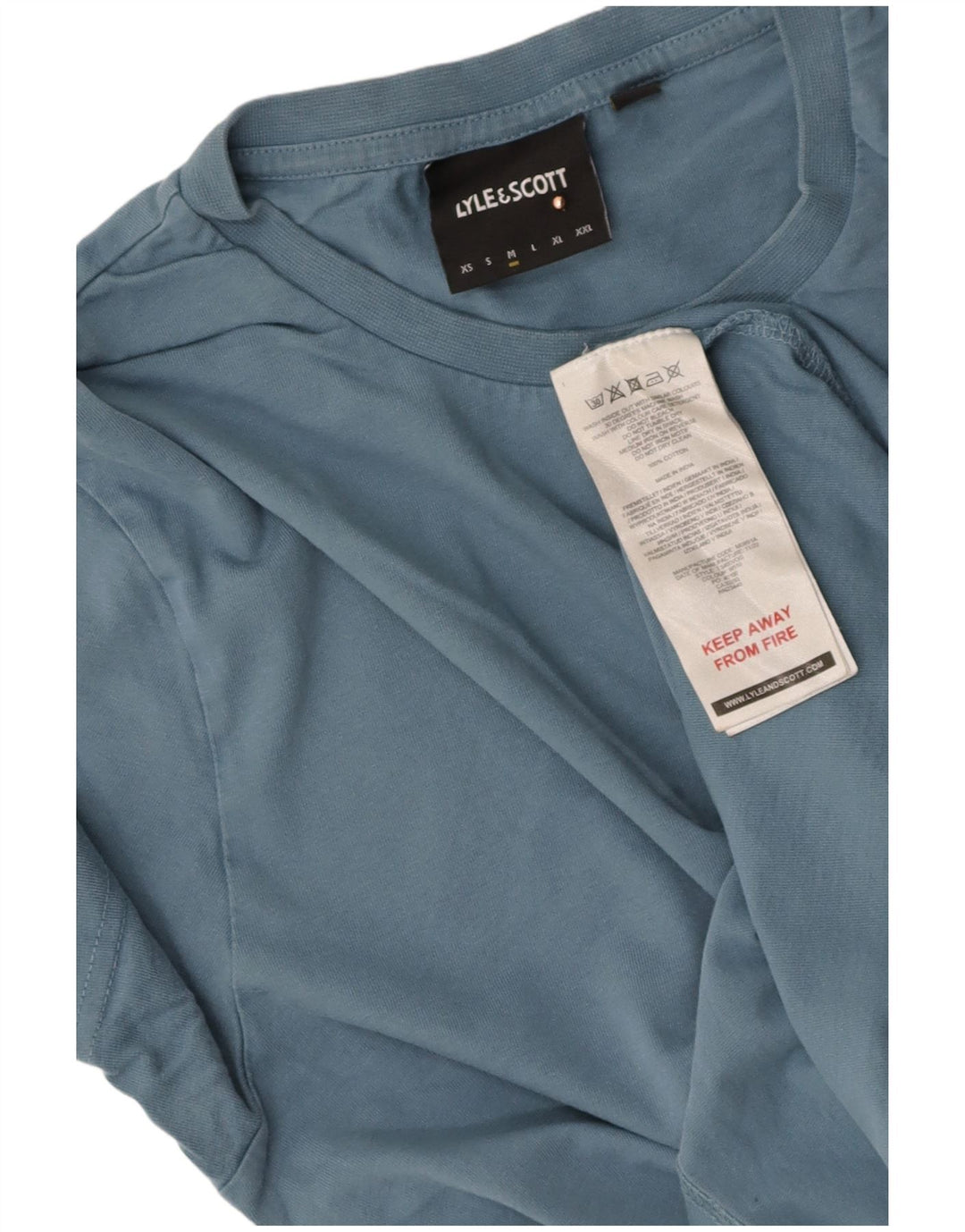 Camiseta feminina LYLE & SCOTT UK 14 algodão azul médio
