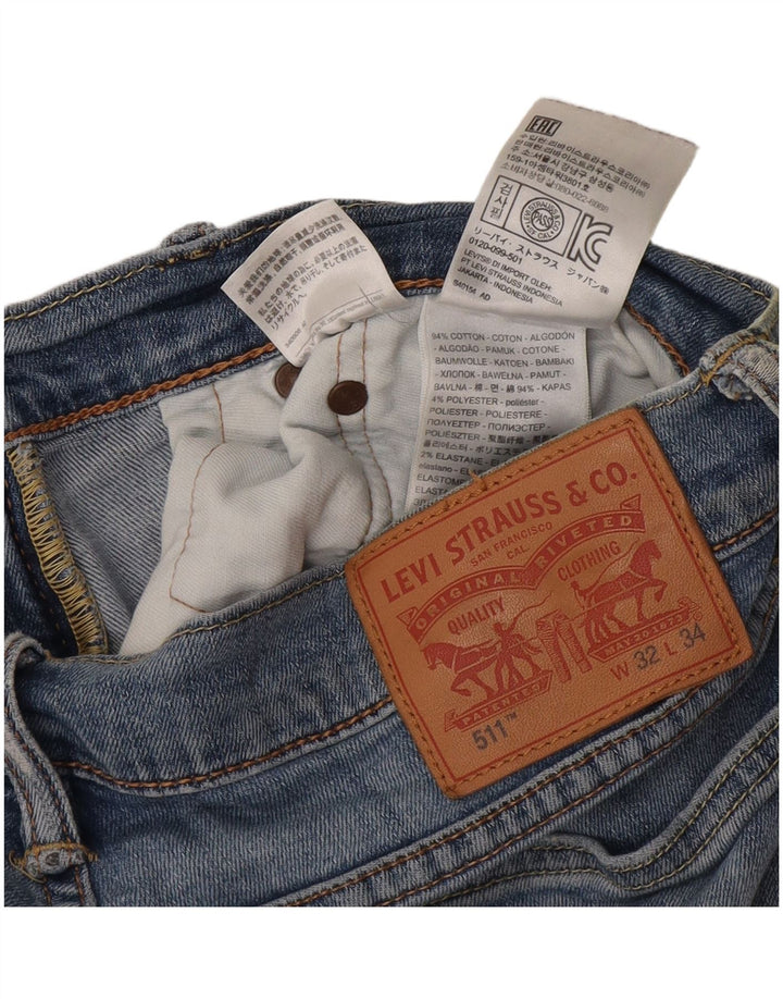 Calça Jeans Levis 511 Slim Masculina W32 L31 Azul Algodão