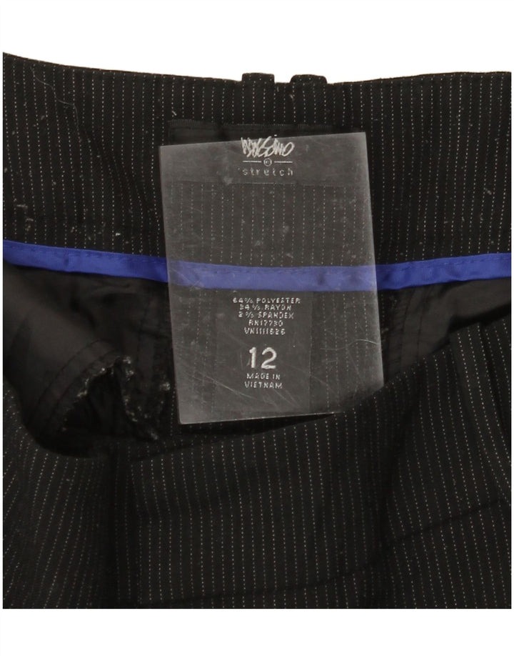 MOSSIMO Calça feminina casual bootcut US 12 grande W34 L31 listrada preta