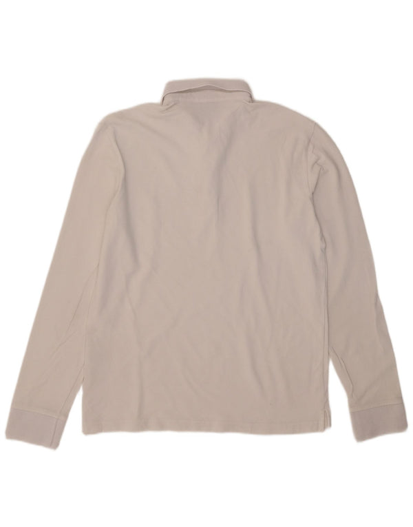Camisa polo masculina de manga comprida Armani Exchange médio algodão branco