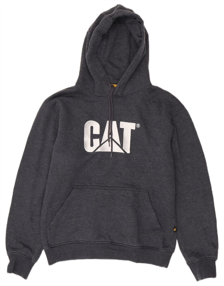 Jumper com capuz gráfico masculino CAT algodão cinza médio