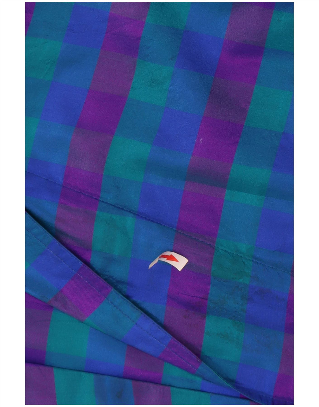 Jaqueta Blazer aberta feminina vintage Reino Unido 14 xadrez azul médio