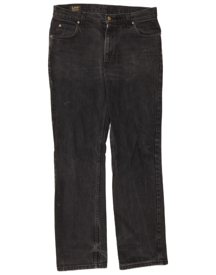 LEE Mens Detroit Straight Jeans W34 L34 Cinza Algodão