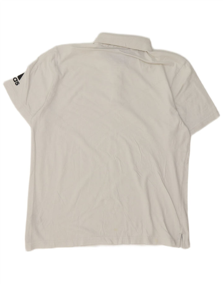 Camisa polo masculina Adidas grande algodão branco