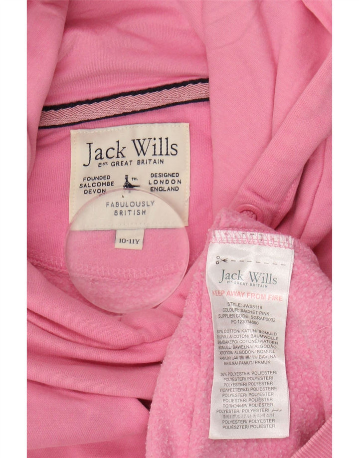 JACK WILLS Suéter gráfico feminino com capuz 10-11 anos algodão rosa