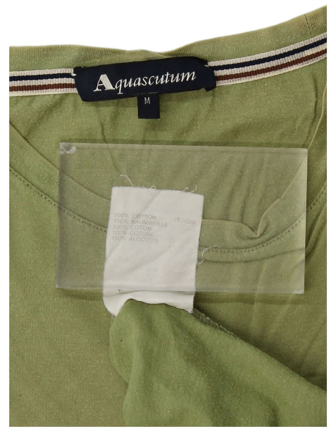 Camiseta feminina AQUASCUTUM UK 14 algodão verde médio