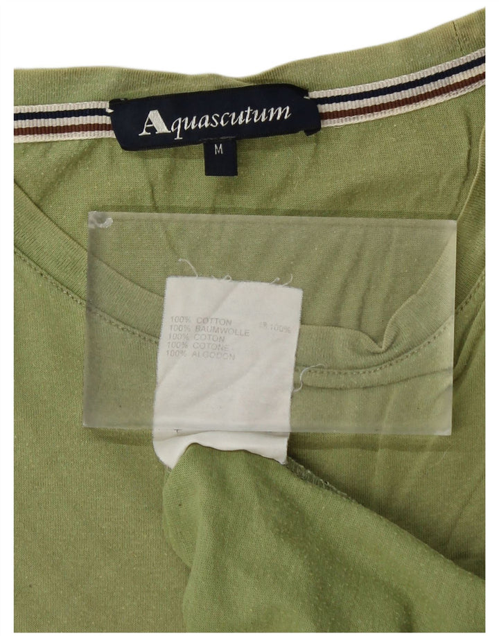 Camiseta feminina AQUASCUTUM UK 14 algodão verde médio